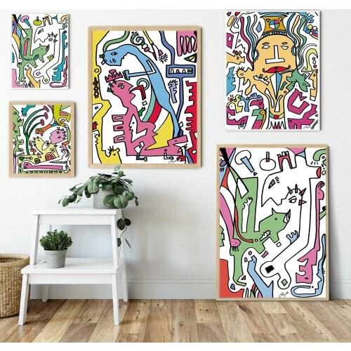 Serpientes Home Decor Modular Poster Color Abstract Pictures Wall Art Cartoon Canvas Painting Kids Room Artwork