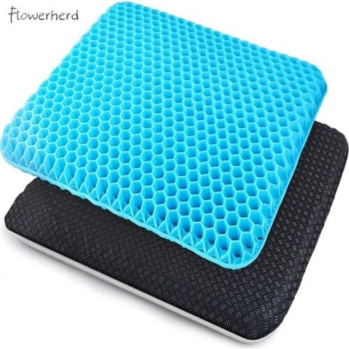 Gel Seat Cushion 16" X 14" Comfortable Breathable Honeycomb Design Relief Back Pain and Sciatica Pain Home Office Car Wheelchair