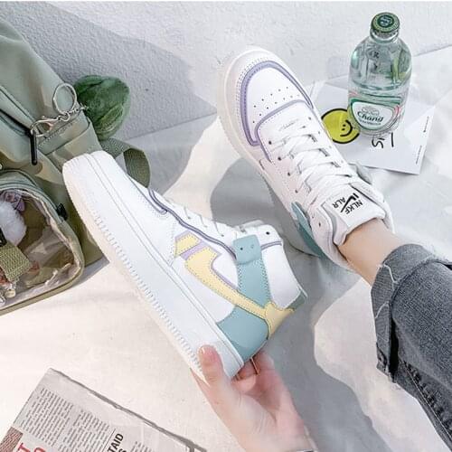 Womens Hightop Canvas Sneakers Flexible Skateboard Shoes Vuncanize Brand Shoe Casual Comfortable Air Force Royal Breathable