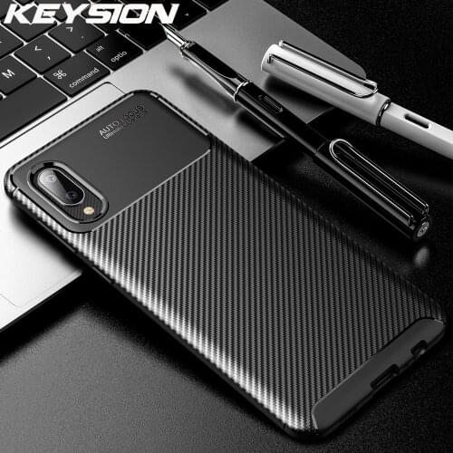 KEYSION Phone Case for Samsung A02 A02S Carbon Fiber Texture Soft Silicone Shockproof back Cover For Galaxy M02 M02S M12 M21S