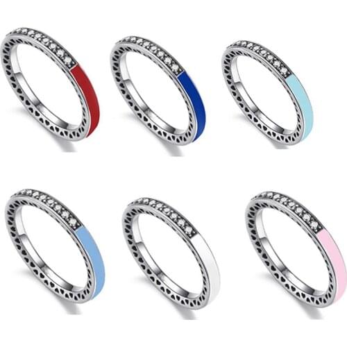 CHIELOYS 2019 New Fashion Multicolor Zirconia Party Women Engagement Ring With 7 Colors Crystal Wedding Rings For Lady Jewelry