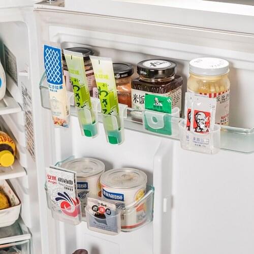 Refrigerator Seasoning Packet Storage Box Salad Dressing Bag Storage Rack Hook Cabinet Sundries Classification Organize Storage