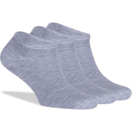 Brogetti Sneakers Gray Melange Unisex Socks Bamboo Short Socket 3'lü Package