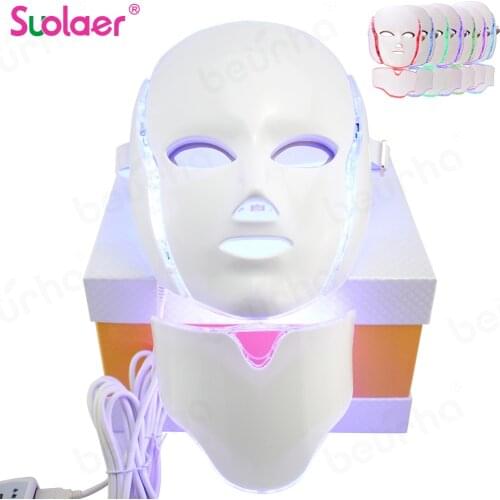 7 Colors Led Facial Mask Led Korean Photon Therapy Face Mask Machine Light Therapy Acne Mask Neck Beauty Led Mask Beauty Tool