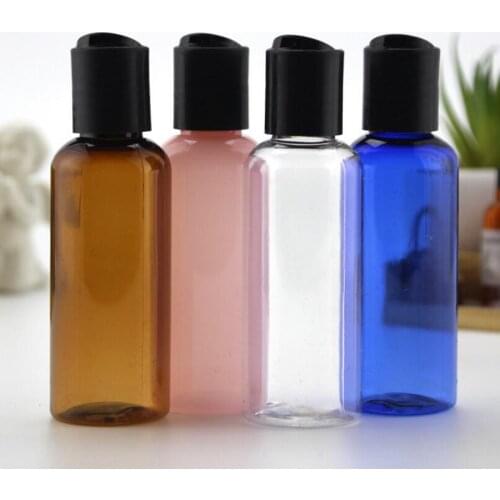 New Fashion 300pcs/lot 50ML Perfume Water Plastic Bottles Empty Bottles with Press Disk Lids