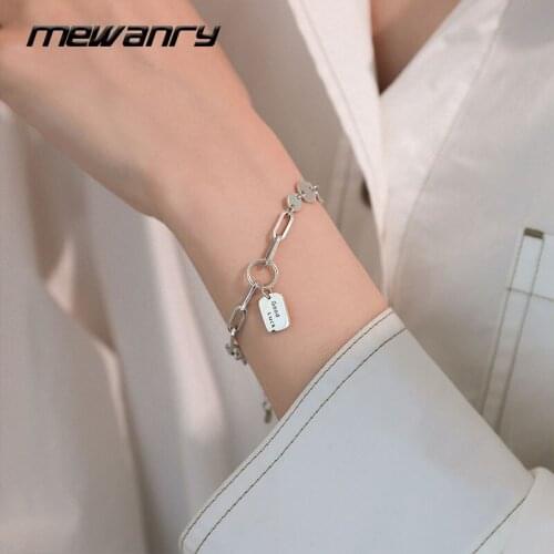 Mewanry 925 Sterling Silver Couples Bracelets New Trend Punk Vintage Creative Splicing Chain Birthday Party Jewelry Girls Gifts