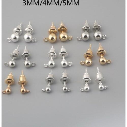 2021 new 50-piece set of elegant stud earrings ball column with earring back DIY jewelry discovery earrings