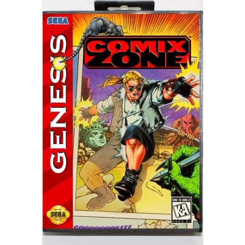 New 16 bit MD game card - comix zone with Retail box For Sega genesis system