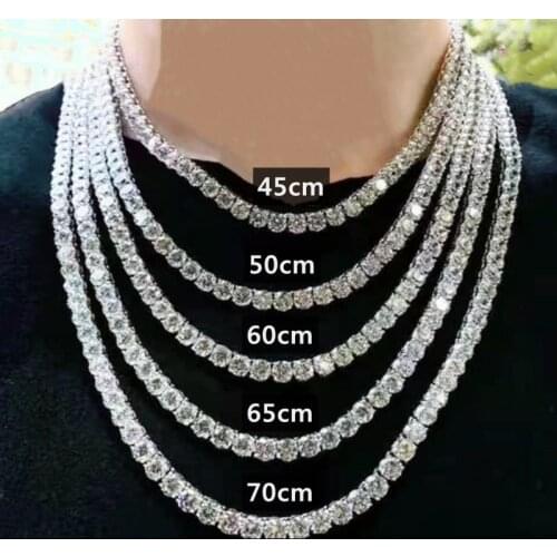 Hip Hop Iced Out 5MM Mens womens Necklaces 1Row Rhinestone Choker Bling Crystal Tennis Chain Necklace for Men Jewelry Bracelet