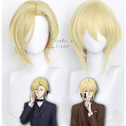 Louis James William James Anime MORIARTY THE PATRIOT Cosplay Wig Heat Resistant Synthetic Short Yellow Hair + Free Wig Cap