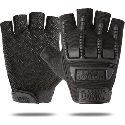 Fingerless Mens Gloves Hard Knuckle Military Tactical Gloves Outdoor Sports Shooting Hunting Airsoft Motorcycle Cycling Gloves