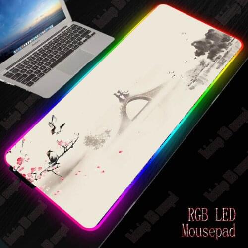 Landscape RGB LED Glow Gaming Mousepad for PC Laptop Gamer, Large/Medium/Small Keyboard Carpet Mat Mouse Pad Rubber Table Rug