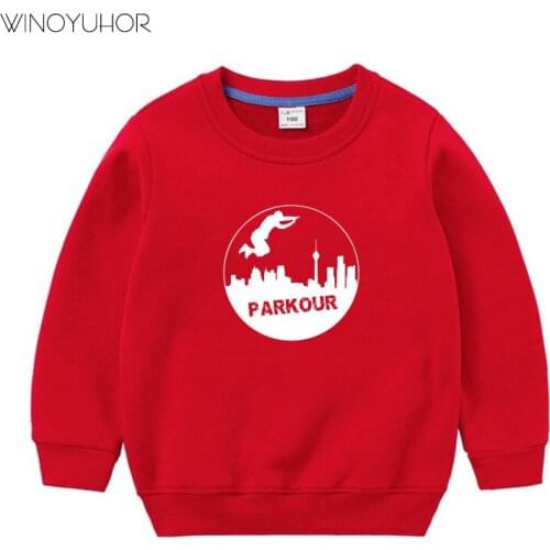 Children Pullover Sweatshirts Boys Girl Kids Parkour Hoodies Autumn Winter O-neck Thickening Pullovers Hip Hop Streetwear