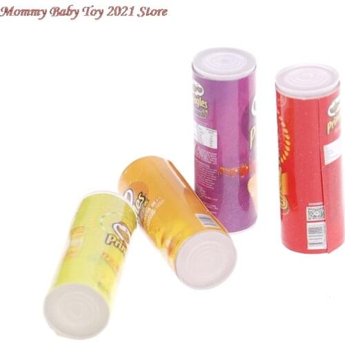 Cute 4 Bottles Mini Simulation Potat Chips Dollhouse Miniature Kitchen Food for Blyth, Barbi, Licca, Azone 1/6 Doll Toy