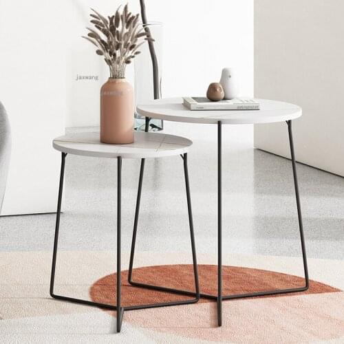 Nordic Wrought Iron Living Room Side Table Bedroom Furniture Apartment Coffee Tables Simple Modern Househould Hotel Round Table