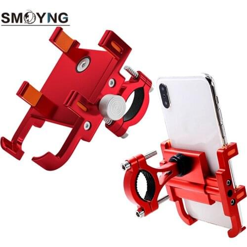 SMOYNG Aluminum CNC Motorcycle Bike Phone Mount Holder Bracket Adjustable Support For iPhone X 8P Moto Bicycle Handlebar Stand