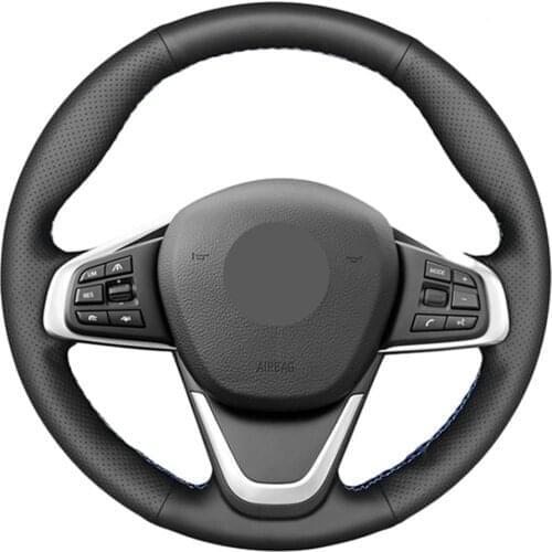 Hand-stitched Black Artificial Leather Car Steering Wheel Cover For BMW F45 F46 X1 F48 X2 F39
