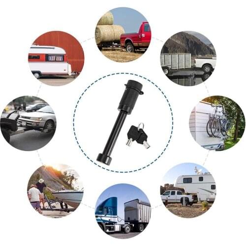 5/8 inch Extra Long Heavy Duty Trailer Hitch Locking R7P0 with Hitc Keys, Pin Rubber Receiver For Class Set Anti-Rattle, Lo I4W4