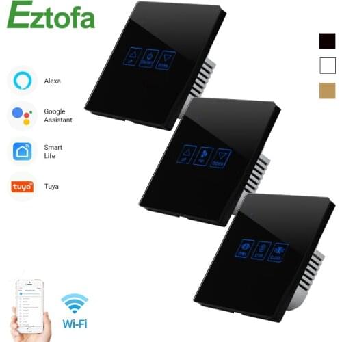 WiFi Dimmer/Fan/Curtain Switch Smart Touch Switch Compatible with Tuya APP Alexa Google Home EU UK Standard