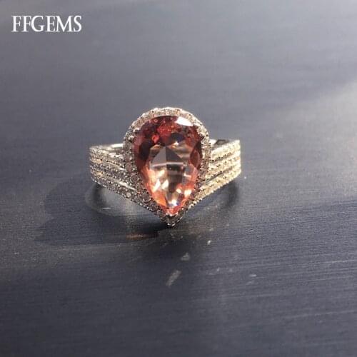 FFGems Zultanite Rings 925 Silver Sterling Stone Color Change Pear 8*12mm Fine Jewelry For Women Party Gift Box