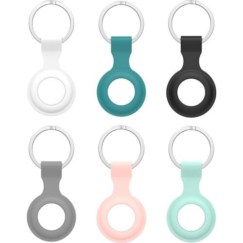 For Apple Airtags Liquid Silicone Protective Case Cover For Apple Locator Tracker Anti-lost Device Keychain Protective Sleeve