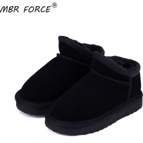 MBR FORCE Children Australia Classic Style Snow Boots Winter Boys Girls Warm Leather Flats Warterproof High-quality Ankle Boots