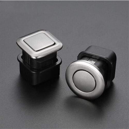 1Pc Round Square Telescopic Spring Concealed Invisible Handle Cabinet Door Knob Modern Minimalist Drawer Embedded Concealed Pull