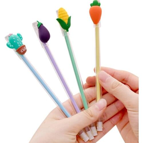 1pcs/lot Cartoon Novetly Vegetable Transparent School Supplies Pens Tip Gel Pen Four Selections Writing High-grade Stationery