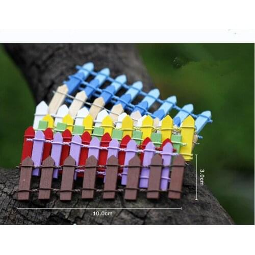 10pcs/lot Wood Fence Palisade Miniature Fairy Garden Home Decoration Mini Craft Micro Landscaping Decor DIY Accessories KS 010