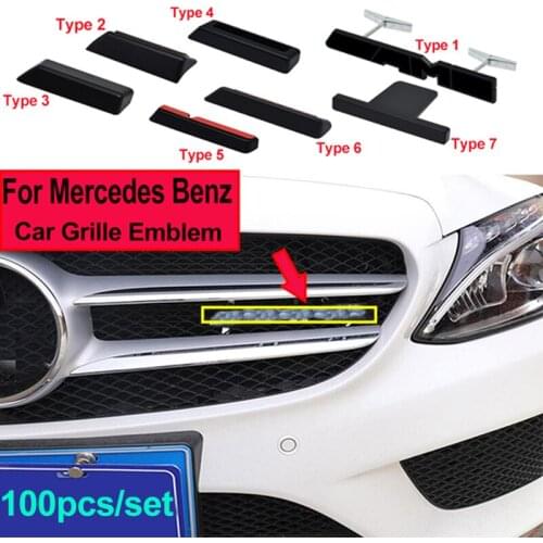 100pcs/set Front Hood Auto Grille Car Sticker Emblem Badge Grill Logo Emblem Covers for AMG A C E GLS Class