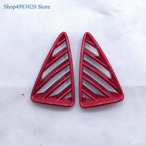 2PCS Red Dashboard Air Vent Cover ABS chrome red Material Decorate for Mazda CX-3 2016 2017 CX3