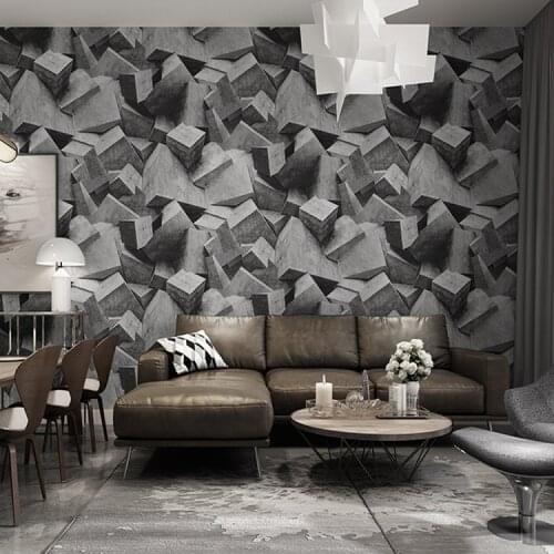 3D Retro Industrial Wind Geometric Realistic Wallpaper Wall Decoration Wall Stickers Home Decor Living Room Bedroom Decoration
