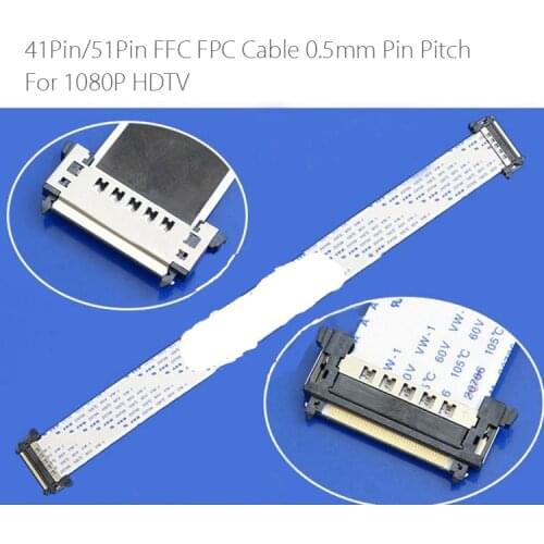 41/51Pin FFC FPC Cable 0.5mm Pin Pitch 1080P 4k HDTV 41P 51P FFC flexible flat cable Length 500mm 41Pin 51Pin double-end