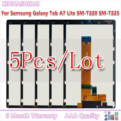 5pcs/For Samsung Galaxy Tab A7 Lite T220 T225 LCD Display Touch Screen Digitizer Replacement With Adhesive