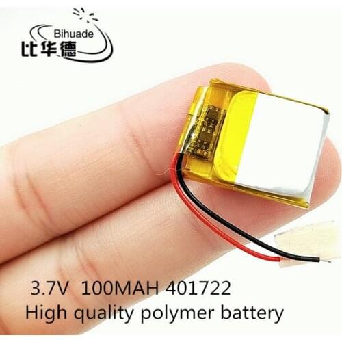 5pcs [SD] 3.7V,100mAH,[401722] Polymer lithium ion / Li-ion battery for TOY,POWER BANK,GPS,mp3,mp4,cell phone,speaker