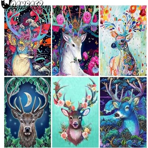 Elk Diamond Painting Animal Mosaic Kit Flower 5D Diy Cross Stitch Embroidery Handmade Inlaid Home Decoration Gift Design