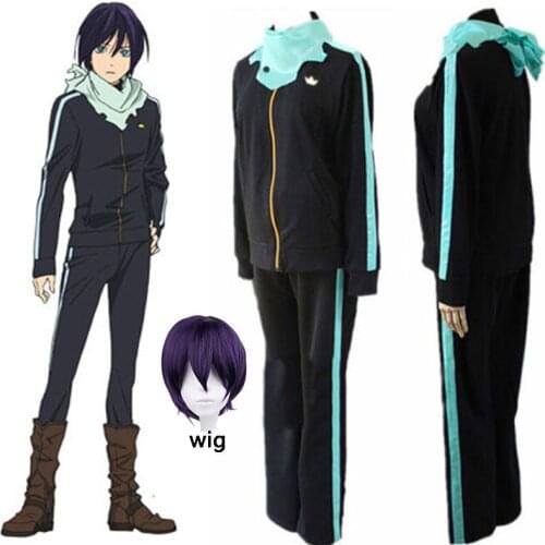 Anime Noragami Stray God Yato men Cosplay Costume Sports Outfit Pants Scarf Whole Set Halloween Uniforms