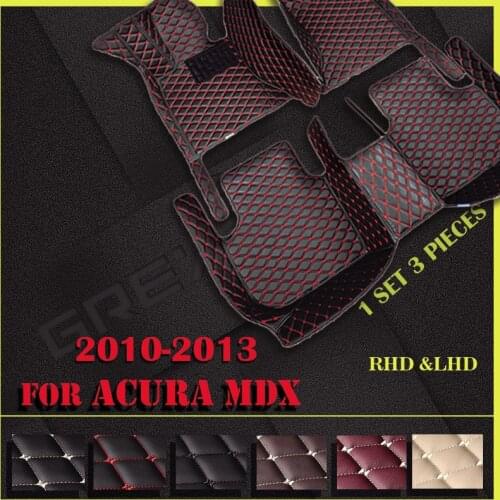 Leather Car floor mats for Acura MDX 2010 2012 2013 Custom auto foot Pads automobile carpet cover