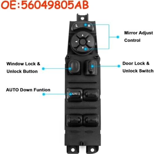 Car Electric Power Window Master Control Switch For 2002-2010 Dodge Ram OEM 56049805AB 68171680AA