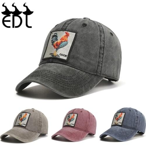 Rilakkuma Embroidered Rooster Animal Cotton Baseball Cap Womens Old Sun Hat Mens Outdoor Sports Hat Kpop Fitted Cap