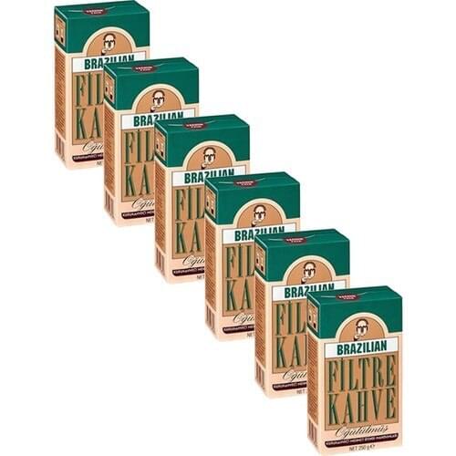 GREAT Kurukahveci Mehmet Efendi Brazilian Filter Coffee 250 gr Set of 6FREE SHİPPİNG
