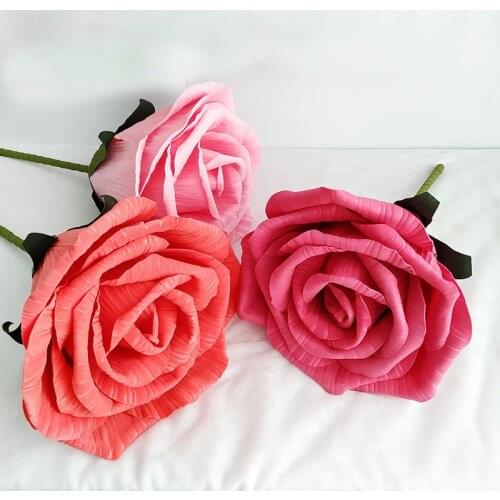 Large Artificial Flower Head PE Rose Valentines Day Gift Wedding Decoration Photography Props Foam Fake Flower For Home Decor