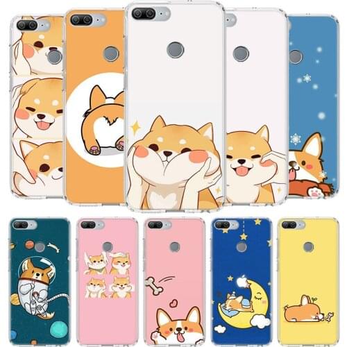Cat Corgi Dog Cover Phone Case for Huawei Y9 Y5 Y6 Y7 2019 Honor 9 10 Lite 9X 8X 8A 8S 7X 7A 20 10i V30 Nova 6E Coque