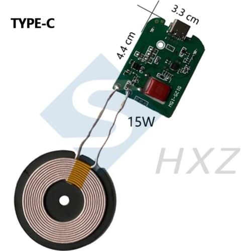 DC5V 9V 12V 5W 10W 15W Type-C Micro-USB Fast Charge Wireless Charger Transmitter PCBA Circuit Board Coil Receiver Charger Module