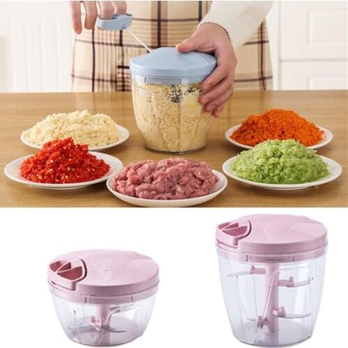 Household Manual Meat Chopper Hand-Power Food Grinder Kitchen Mincer Mixer Blender to Chop Meat Fruit Vegetable Nuts Shredders