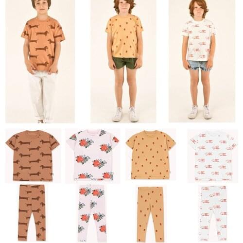 EnkeliBB 2020New Children Spain Brand Clothing Sets Strawberry dog Print Cartoon Tshirt and Pants Sets Baby Brand Pajama Outfit