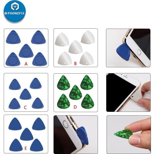 Pry Opening Tool Set 5pcs Triangle Plastic Guitar Picks Mobile Phone Repair Tools Kit for iPhone Repair Cellphone Tablet PC