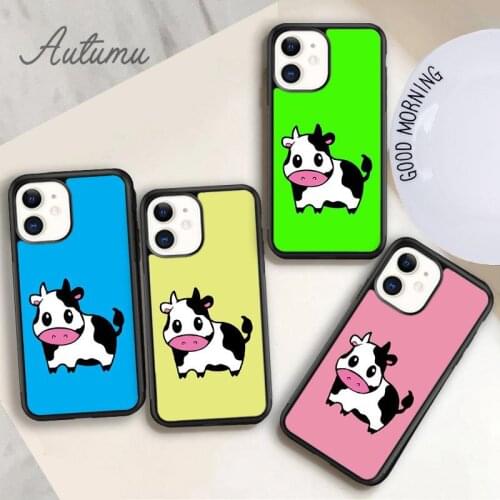Cow Phone Case for iPhone 11 12 Pro Max mini X XR XS SE 2020 5 6S 7 8 Plus Samsung Galaxy S8 S9 S10 Cover shell coque