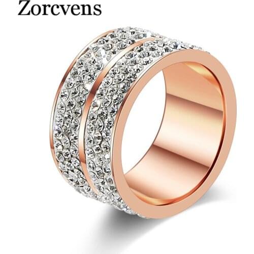 Modyle New Fashion Brand Rose Gold-Color Classic design Stainless Steel Wedding Rings For Women Jewelry