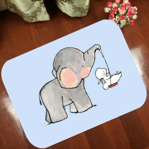 Mats Anti Slip Floor Mat Fashion Elephant cartoon Carpet Printed Pattern Carpet Rug for Bathroom Door Living Room